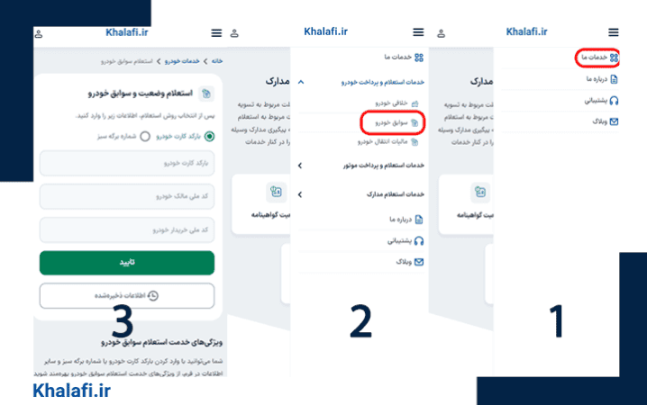 آموزش استفاده از سامانه استعلام سوابق خودرو