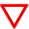 تابلو راهنمایی و رانندگی به شکل مثلث برعکس