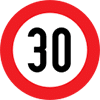 تابلو سرعت بیش از ۳۰ کیلومتر بر ساعت ممنوع